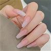 Clataly 24 Pz Fiore Bianco Lungo Coffin Nail Shining Strass French Fake Nails Stampa su Unghie Balletto Unghie False per le Donne Ragazze (C)