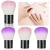 Aipaide 4 pezzi di spazzole per unghie Kabuki per rimuovere la polvere da manicure, polvere per unghie morbida Rosa e viola, fibra artificiale