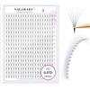 NAGARAKU 6D Volume Ciglia Extension 320 Fans Prefabbricate Gambo Lungo Ventagli Base Sottile A Punta Ciglia Finte Ciuffetti Fluffy Soffici Naturali Premade Fans Nere 16 Righe Box XL(0.07 D 14mm)