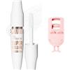 Marjoramy Mascara e Piegaciglia, Mascara Bianco Volumizzante Waterproof, Bigodino Professionale Per Ciglia, Piega e Mascare per Ciglia per Tutte le Forme Degli Occhi, Resistente