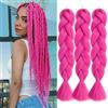 JIAMEISI Jumbo, extension per capelli intrecciati (rosa caldo, 61 cm/24 pollici, confezione da 3)