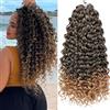 Samtress 8 confezioni di capelli ricci per capelli profondi da 18 pollici GoGo Curl Crochet Braids sintetico Omber bionda Ocean Wave Braiding Hair Extensions for Women (#T27)