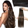 Moresoo Extension per Capelli A Trama A Farfalla Capelli Umani Balayage da Marrone Molto Scuro a Marrone Medio 35 cm Extension per Capelli A Trama OVO 50 g #2/6/2