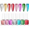 Generico Gel Per unghie-A Specchio - Smalto Per unghie-Lucido E Durevole, Kit Per Manicure Per unghie-Ad Asciugatura Rapida | Set Da 8 Colori, Essenziali Per La NailArtt Per La Casa, Il Salone, Il Mat