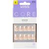 KISS Core Design - Unghie finte a pressione, con scritta Cheers, rosa, a forma di bara, 32 pezzi