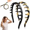 Wtuyyr Fasce per capelli in silicone a forma di U, antiscivolo, con dentini, per stile glamour, morbide ed elastiche, confezione da 2 (tartaruga/nero)