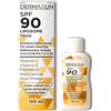 DermaSun Crema Solare Viso SPF 90 con Tecnologia Liposomiale 100ml - Protezione UV Alta - Anti Età & Macchie Pigmentarie - Vitamina C/E/B3 - Trasparente & Non Untuosa - Adatta Sport & Makeup