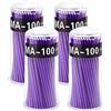 Surplex 400 pezzi Micro Applicatori a Pennello, Quattro Dimensioni Della Testa, 4 Pennelli Color Extension per Extension Ciglia Rimozione, Trucco, Nail Art, Pittura (Viola)