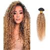 Zeslaerr 26 pollici T1B/27 Ombre Brown Color Curly Wave Parrucca Capelli Veri Bundles Extension di Capelli Umani Double Weft Tessitura Unprocessed Virgin Bundles Soft and Silky per le donne