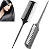 Lonwiner 2 spazzole liscianti per code di cavallo, spazzola da stuzzicare di bordi, spazzola per capelli a coda di cavallo, elegante spazzola per capelli per acconciatura di separazione, pettine per