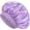 Doitory Cuffia in raso per dormire, a doppio strato, in seta, per uomini e donne, morbida fodera in raso, per capelli naturali e ricci (viola)