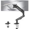 ELIVED Supporto da scrivania per monitor singolo per schermi da 13-34", supporta max 12 kg, inclinabile e girevole, braccio regolabile in altezza con molla a gas, VESA 75 e 100 mm, morsetto a C e base