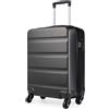 Kono, Set di 3 valigie rigide, leggere, adatte per bagaglio a mano, con 4 ruote girevoli e chiusura a combinazione, Grigio, L(75cm 90L)