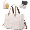 HYC00 Bagaglio a Mano 45x36x20 Easyjet Borsone da Viaggio Donna Borsa da Cabina Grande Borsone Parto Ospedale Mamma Impermeabile Borsa Piscina Sportiva Travel Duffel Bag Gym Tote,B01-Beige Marrone