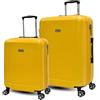 Unik Revolution Set di Valigie Rigide Espandibili in ABS - 4 Ruote Doppie 360°, Chiusura a 3 Cifre, Leggere e Resistenti - Trolley da Viaggio (Giallo Senape, Set Valigie (2 Pezzi))