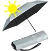 Knirps Ombrello tascabile US.050 Ultra Light Slim Manual con protezione UV e calore - Black HeatShield - Luxury - Silver