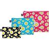 LOQI Smiley Flowers - Tasche con cerniera riciclate, multicolore, L, Valigetta per cosmetici