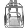 NAILAO Zaino Trasparente, Grande PVC Plastica Scuola Borsa, Impermeabile Casual Bag Zainetto per Lavoro Palestra Escursionismo Viaggio (Grigio, Grande)