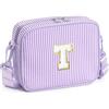 YOOLIFE Borsa a tracolla con lettere per bambine, regalo per bambine da 3, 4, 5, 6, 7, 8, 9, 10, 11, 12 anni, regalo di compleanno personalizzato per adolescenti, sorelle, nipote, Lilla, T