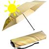 Knirps Ombrello tascabile US.050 Ultra Light Slim Manual con protezione UV e calore Wave - Oro - Gold Heat Shield