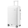 KONO Valigia Media 65cm Rigida in Polipropilene Trolley Valige con TSA Lucchetto e 4 Ruote, Bianco