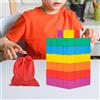Cubo di legno colorato, giocattolo matematico solido per bambini, per