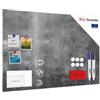 ALLboards Lavagna magnetica in acciaio CEMENTO 90x60 cm MetalBoards lastra con stampa adatta per tutti i tipi di calamite + set di accessori GRATIS