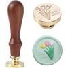 Ychostamp Sigillo di Cera Tulipano - Sigillo di Cera per Fiori, Timbro Floreale Rimovibile per Carte Buste, Inviti, Confezioni Regalo (Sigillo Tulipano A)