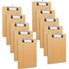 Ehuihuan 10 Pezzi A5 Portablocco di Legno, Cartella Portablocco con Foro per Appendere, Portadocumenti con Clip, Cartellina Presentatore per Scuola Ufficio Cucina (A5)