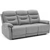 Decor Space Divano Andromeda con doppio recliner elettrico e rivestimento in tessuto grigio per interno (3 posti)
