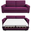 Baldiflex - Divano Letto 3 Posti con Materasso Matrimoniale 160x190 cm Ortopedico, Maragià, Prontoletto RICHIUDIBILE con Rivestimento SFODERABILE e Lavabile, Fucsia