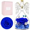 Miofula Rosa Stabilizzata Regalo Donna,Rosa Eterna Angeli Figurine Regalo Mamma Nonna,Rose Stabilizzate Regalo Donna Compleanno Anniversario,Fiori Stabilizzati Angelo Regali Natale Festa della Mamma