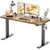 WALKINGDESK Scrivania Regolabile in Altezza, 160 x 60 cm Tavolo Elettrica con 2 Ganci, Standing Desk con Memoria per 4 Altezze, Scrivanie in Piedi in Casa con Piano Assemblato, Marrone Rustico