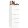 HOMCOM Cassettiera Camera da Letto Slim Alta 6 Cassetti 40x48x110 cm Bianco