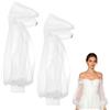 NBEADS 2 pz Maniche Staccabili per Matrimonio, Scialle da Sposa in Tulle di Nylon con Maniche in Tulle Bianco Floreale, Maniche Rimovibili per Abito da Sposa Accessori da Sposa, 490x740x3.5mm