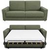 Baldiflex - Divano Letto 3 Posti con Materasso Matrimoniale 160x190 cm Ortopedico, Maragià, Prontoletto RICHIUDIBILE con Rivestimento SFODERABILE e Lavabile, Verde Menta