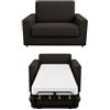 Baldiflex - Divano Letto 2 Posti con Materasso Piazza e Mezzo 120x190 cm Ortopedico, Maragià, Prontoletto RICHIUDIBILE con Rivestimento SFODERABILE e Lavabile, Caffè