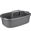 Hztuang Cestino portaoggetti portatile in plastica per doccia, con manico, per bagno, camera da letto, cucina, grigio scuro