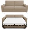 Baldiflex - Divano Letto 2 Posti con Materasso Matrimoniale 140x190 cm Ortopedico, Maragià, Prontoletto RICHIUDIBILE con Rivestimento SFODERABILE e Lavabile, Beige