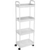PATIKIL Carrello Multiuso A Rotelle A 4 Livelli Carrello Movibile Bianco