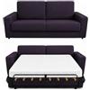 Baldiflex - Divano Letto 3 Posti con Materasso Matrimoniale 160x190 cm Ortopedico, Maragià, Prontoletto RICHIUDIBILE con Rivestimento SFODERABILE e Lavabile, Viola