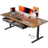 SOLAVERO Scrivania Regolabile in Altezza, 180 x 80 cm Scrivania Motorizzata con Presa, Porta USB-C, 2 Cassetti Rimovibili, Controlli Memoria e Sistema Anti-Collisio, Standing Desk Marrone