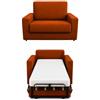 Baldiflex - Divano Letto 2 in 1 con Materasso Singolo 70x190 cm Ortopedico, Maragià, Prontoletto RICHIUDIBILE 1 Posto con Rivestimento SFODERABILE e Lavabile, Arancione