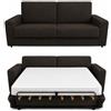 Baldiflex - Divano Letto 2 Posti con Materasso Matrimoniale 140x190 cm Ortopedico, Maragià, Prontoletto RICHIUDIBILE con Rivestimento SFODERABILE e Lavabile, Caffè