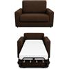 Baldiflex - Divano Letto 2 Posti con Materasso Piazza e Mezzo 120x190 cm Ortopedico, Maragià, Prontoletto RICHIUDIBILE con Rivestimento SFODERABILE e Lavabile, Marrone
