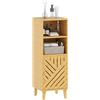 HOMCOM Mobile da bagno, mobile da bagno, armadio da bagno, con 1 armadio, 2 scomparti aperti, porta e gambe in bambù, 32 x 30 x 90 cm, effetto legno naturale