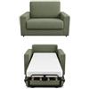 Baldiflex - Divano Letto 2 in 1 con Materasso Singolo 70x190 cm Ortopedico, Maragià, Prontoletto RICHIUDIBILE 1 Posto con Rivestimento SFODERABILE e Lavabile, Verde Menta
