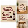 Plenty Gifts Cartello Alluminio - Deco Tile Good Friends And Wine - Targa decorativa - Motivo vino - Decorazione per intenditori - Flamingo