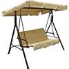 VERDELOOK | Sorrento, Dondolo a 3 posti in Acciaio, 170x110 h153 cm, Marrone, Sedia a Dondolo per Giardino