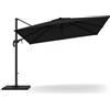 Arreditaly Ombrellone 3x3 M Giardino Braccio Retrattile Per Esterni Piscina Gazebo Terrazze Bar Hotel In Acciaio Inossidabile Braccio Rotabile 360° Telo Impermeabile Nero
